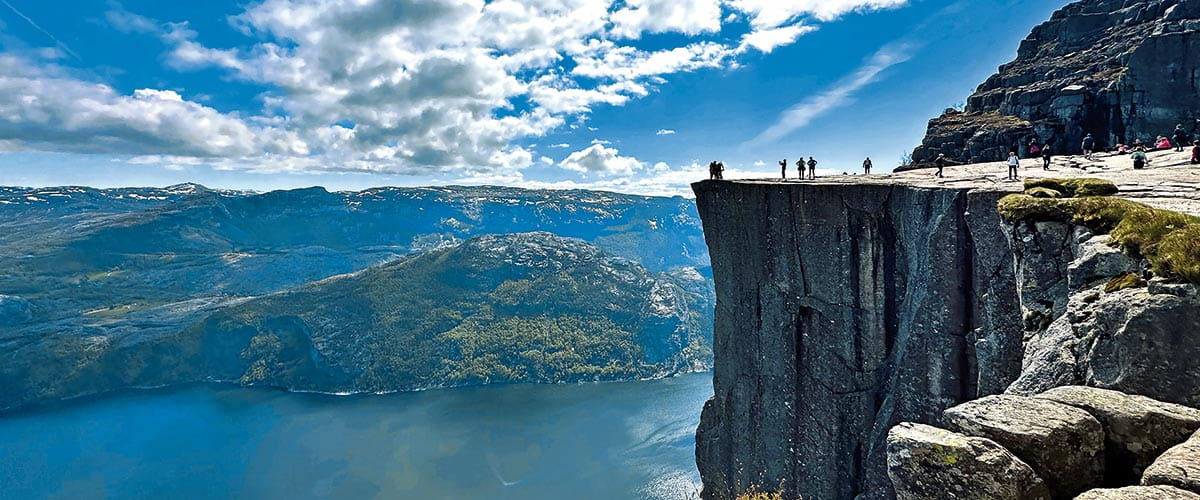 The view over the fjord from Pulpit Rock, Norway